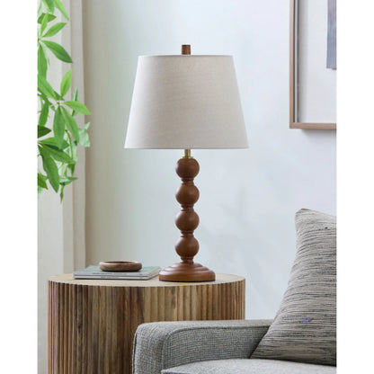 Felipe Accent Table Lamp by Livabliss in hand painted. Made from rubber wood, linen, polyester in a traditional style.