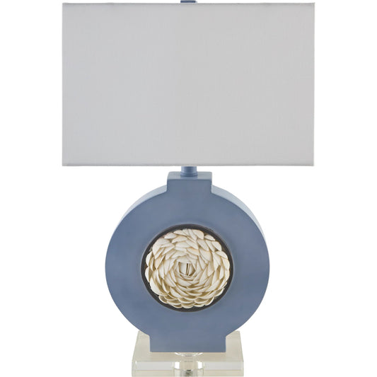 Floralis Accent Table Lamp by Livabliss in natural painted. Made from resin, shell, crystal, linen, polyester, plastic in a unique style.