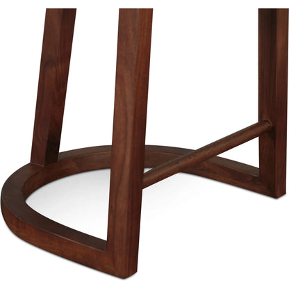 Hampton Counter Stool by World Interiors in brown and walnut. Made from acacia wood in a transitional style.