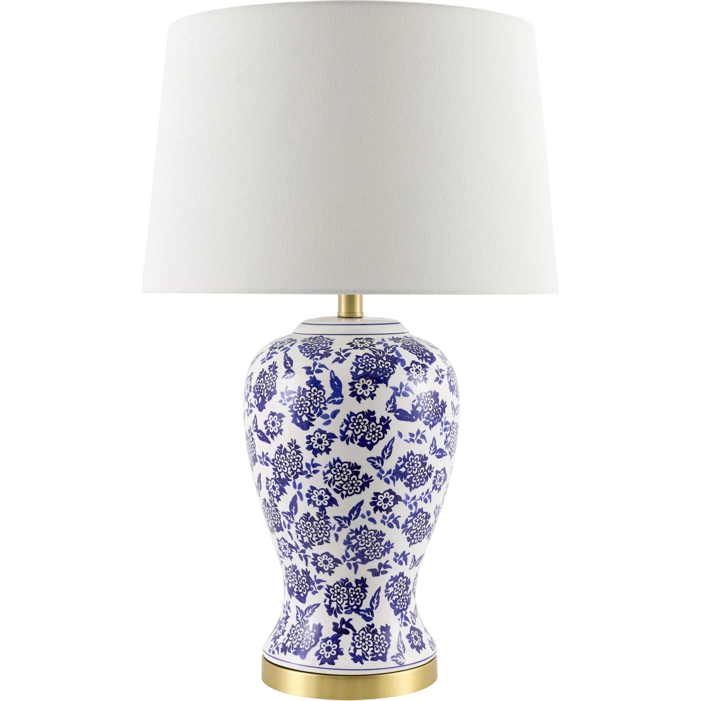 001 SI-2530315 | Primary Silo | Florezia Accent Table Lamp by Livabliss in blue, white and glazed, plated. Made from ceramic, steel, linen, polyester, iron in a unique style.