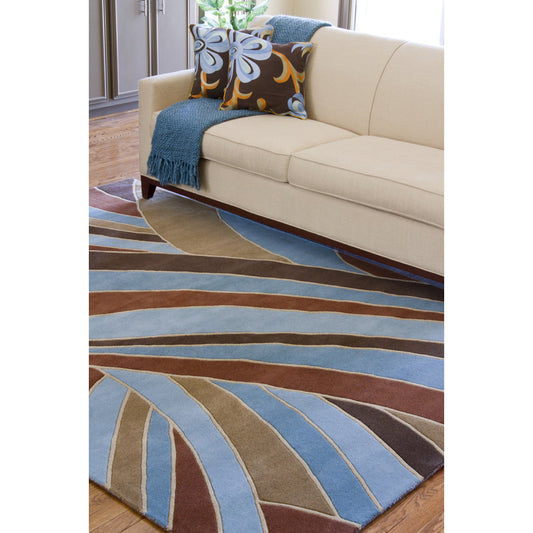 Forum Rug - 1313 by Surya in brown, dark brown, deep teal, teal, medium brown, tan. Made from 100% wool in a unique style.