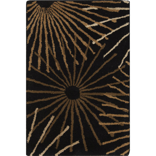 Forum Rug - 1317 by Livabliss in black, dark brown, tan. Made from 100% wool in a unique style.