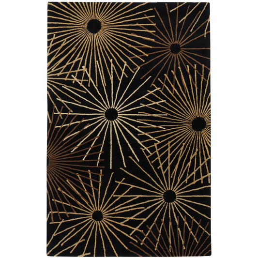 Forum Rug - 1317 by Livabliss in black, dark brown, tan. Made from 100% wool in a unique style.