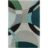 Gray, Oatmeal, Black, Dark Blue, Seafoam, Aqua / 2' x 3'