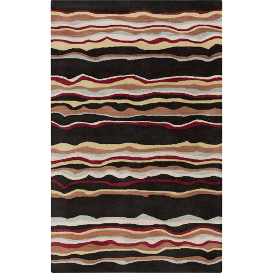 Forum Rug - 1322 by Surya in dark brown, burnt orange, dark red, off-white, taupe, white. Made from 100% wool in a unique style.