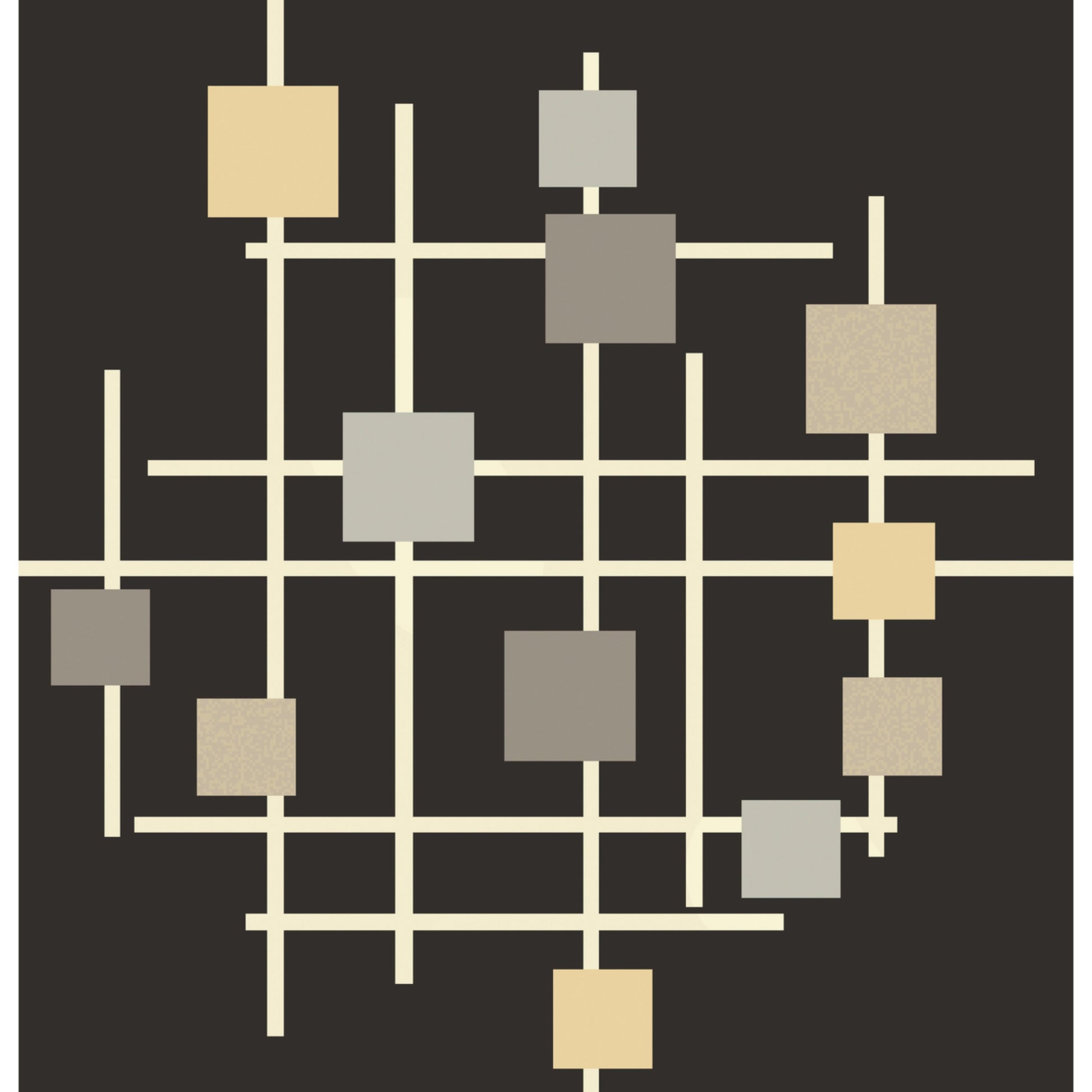 Forum Rug - 15556 by Livabliss in sage, dark blue, light sage, mustard, light beige, light gray. Made from 100% wool in a unique style.