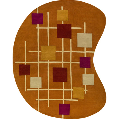 Forum Rug - 15556 by Livabliss in sage, dark blue, light sage, mustard, light beige, light gray. Made from 100% wool in a unique style.