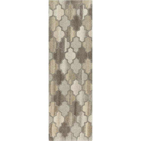 Forum FM-7208 Rug by Livabliss in charcoal, taupe, tan, light beige, brown. Made from 100% wool in a unique style.