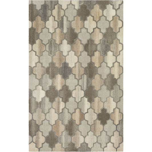 Forum FM-7208 Rug by Livabliss in charcoal, taupe, tan, light beige, brown. Made from 100% wool in a unique style.