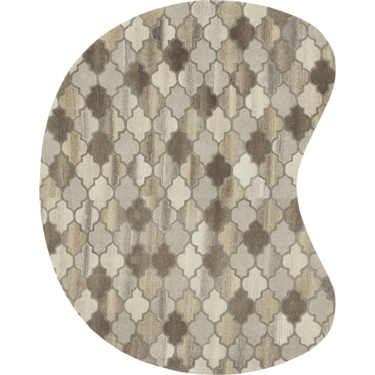 Forum FM-7208 Rug by Livabliss in charcoal, taupe, tan, light beige, brown. Made from 100% wool in a unique style.