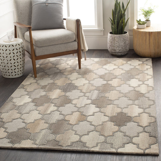 Forum Rug - 22369 by Livabliss in charcoal, taupe, tan, light beige, brown. Made f