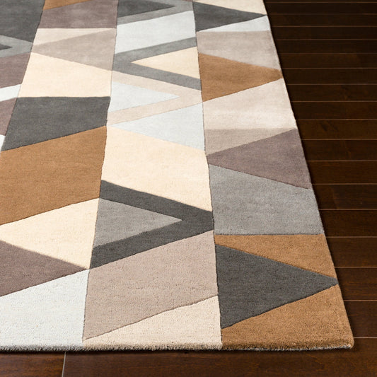 Forum Rug - 22905 by Surya in brown, beige, charcoal, medium gray, pale blue. Made from 100% wool in a unique style.