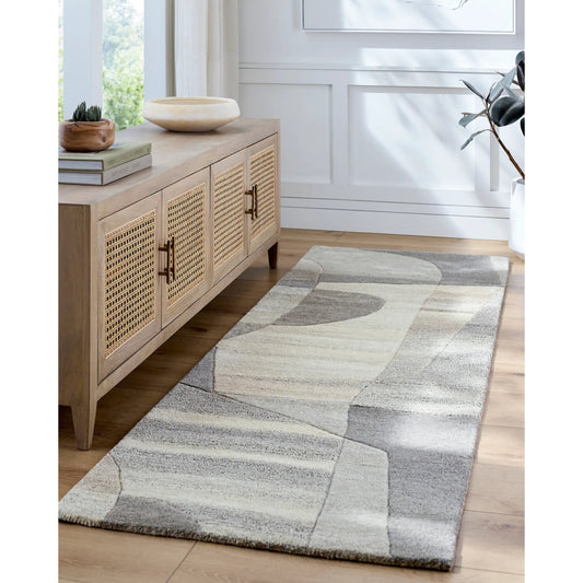 Forum Rug - 17719 by Livabliss in ash, warm grey, sage, grey, light silver. Made from face: 100% wool in a unique style.