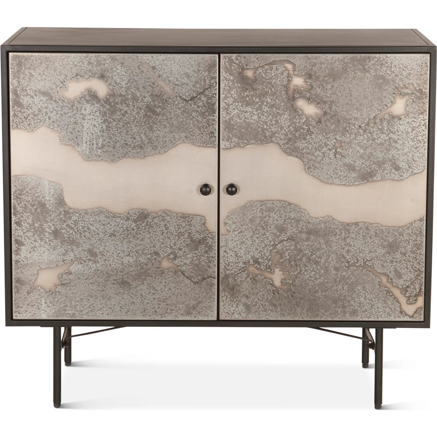 000 SI-2243068 | Additional Silo | St. George 18" Bar Cabinet by World Interiors in black and oxidized black. Made from reclaimed iron in a modern style.