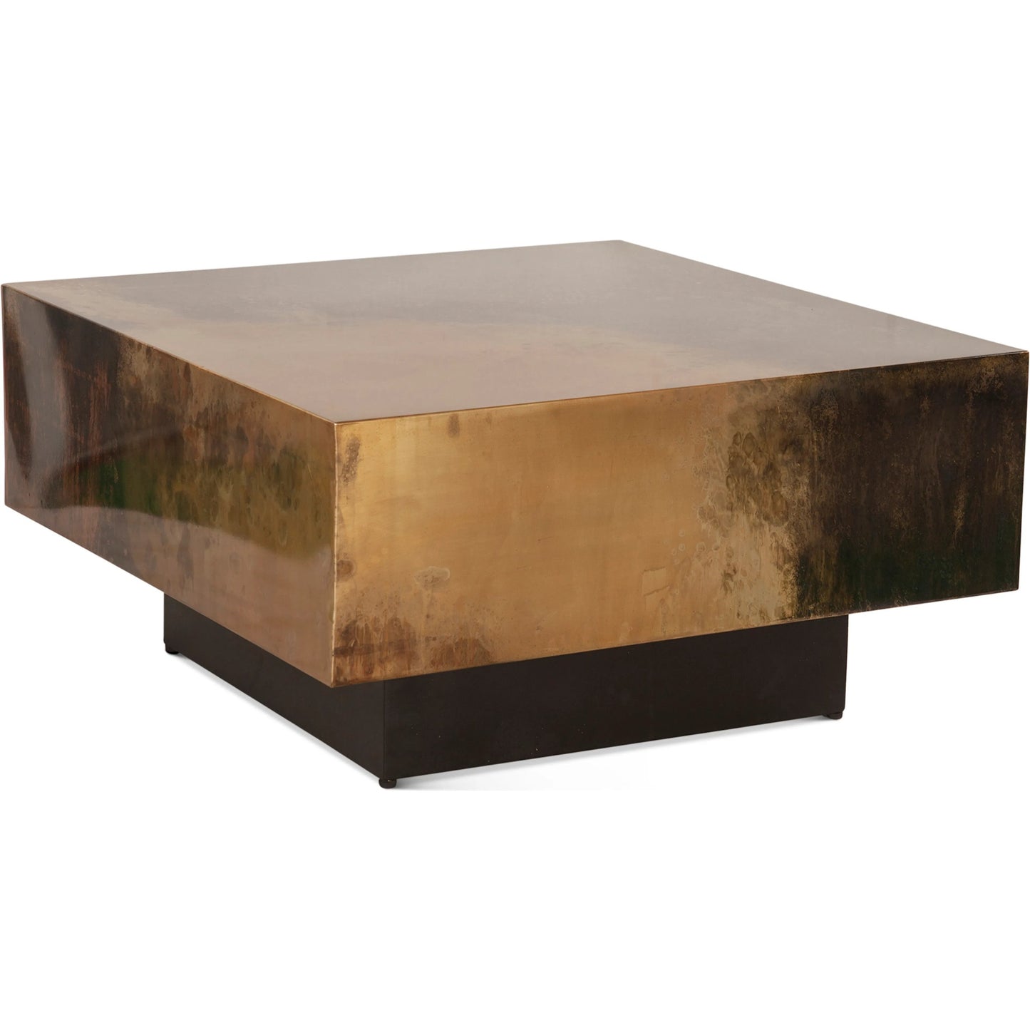 001 SI-2243070 | Primary Silo | St. George 35" Coffee Table by World Interiors in black and oxidized black. Made from reclaimed iron in a modern style.