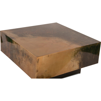St. George 35" Coffee Table by World Interiors in black and oxidized black. Made from reclaimed iron in a modern style.