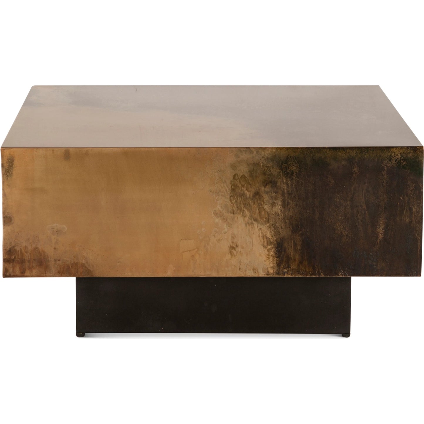 003 SI-2243070 | Additional Silo | St. George 35" Coffee Table by World Interiors in black and oxidized black. Made from reclaimed iron in a modern style.
