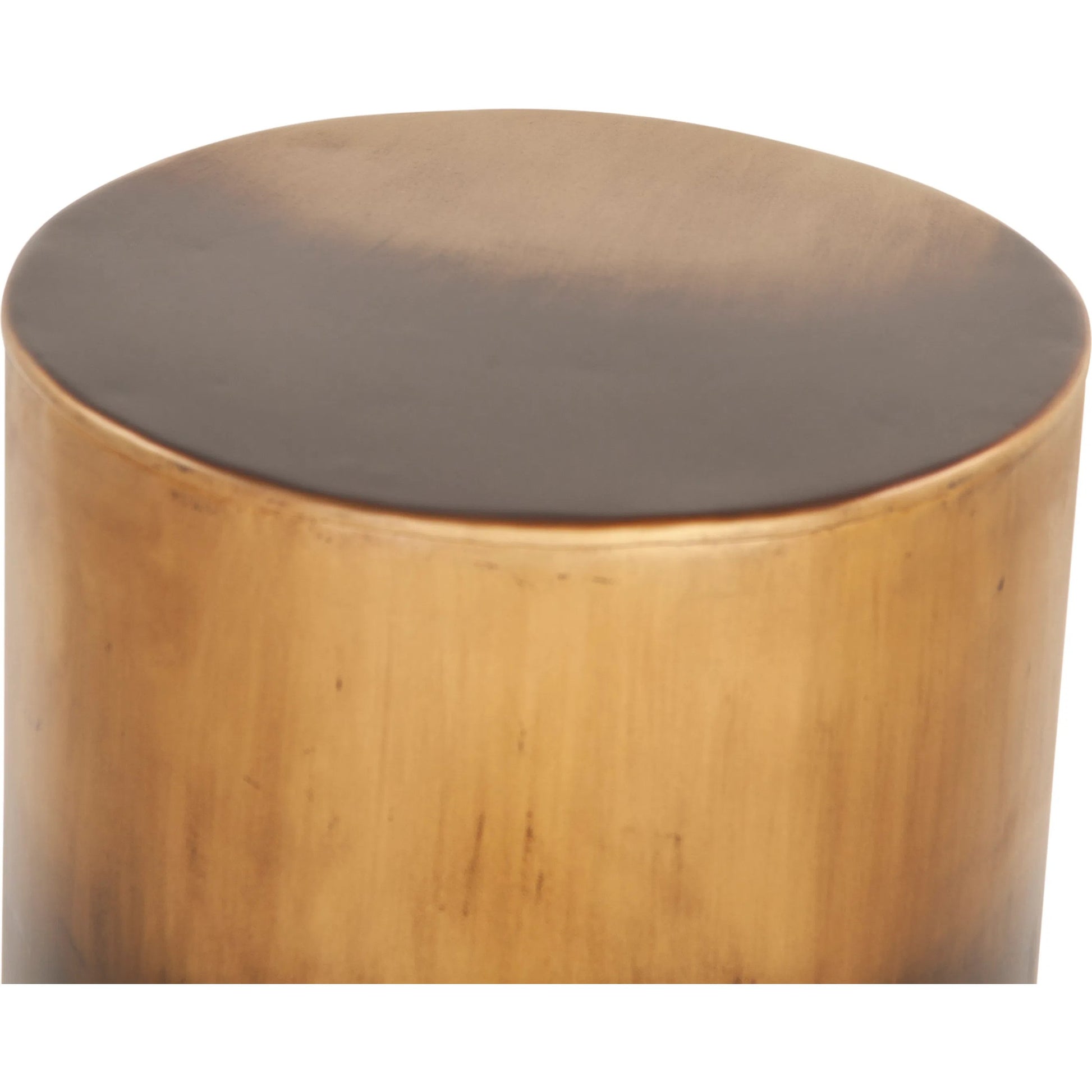 St. George 15" Side Table by World Interiors in black and oxidized black. Made from reclaimed iron in a modern style.