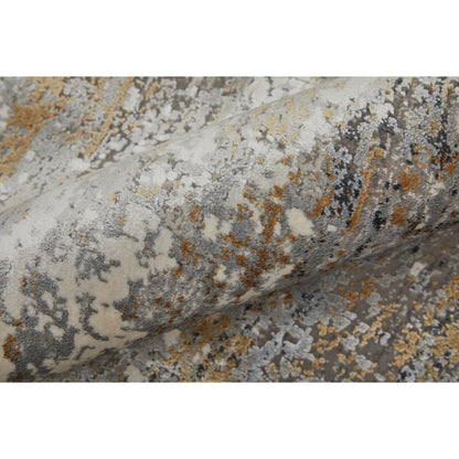 Cadiz Rug - 3887F by Feizy in ivory, gray, gold. Made from viscose, acrylic in a unique style.