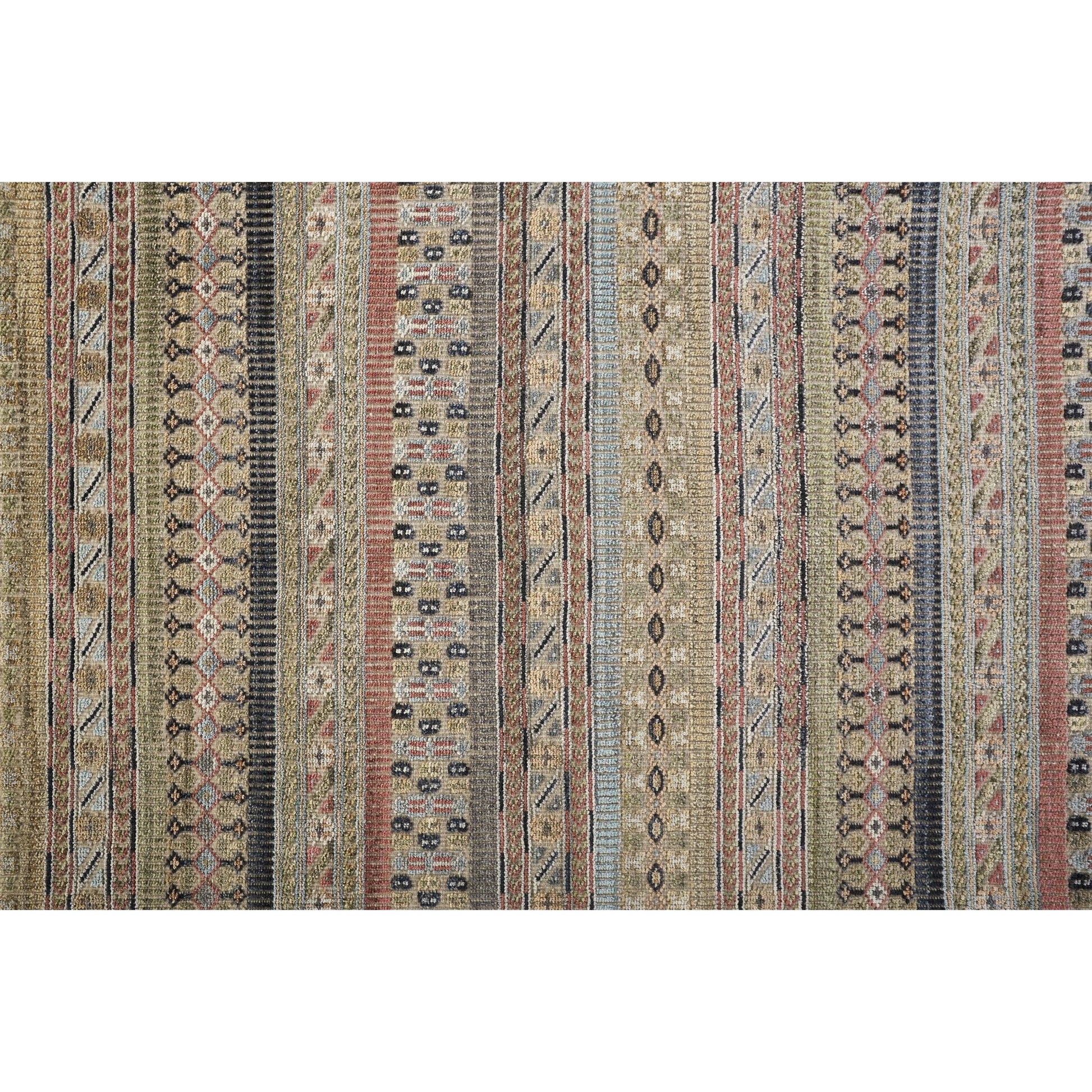 Payton Transitional Stripes Rug - 6498F by Feizy in tan, orange, blue. Made from viscose, wool in a unique style.