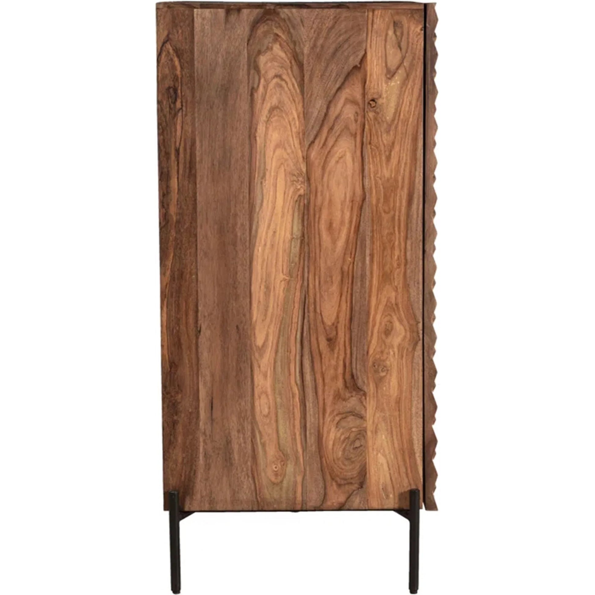 Acres Bar Cabinet by World Interiors in brown and brownstone. Made from sheesham wood, iron in a transitional style.