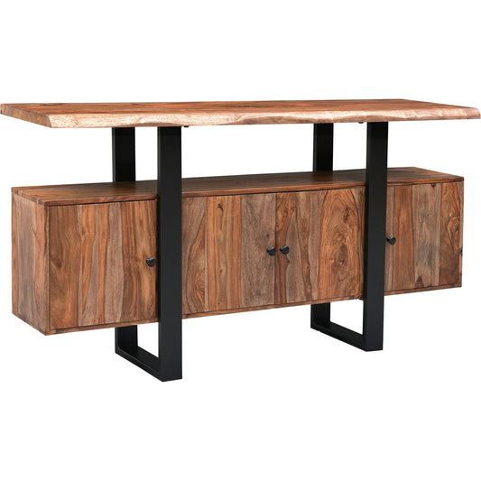 Acres 63" Media Cabinet by World Interiors in brownstone. Made from sheesham wood, iron in a unique style.