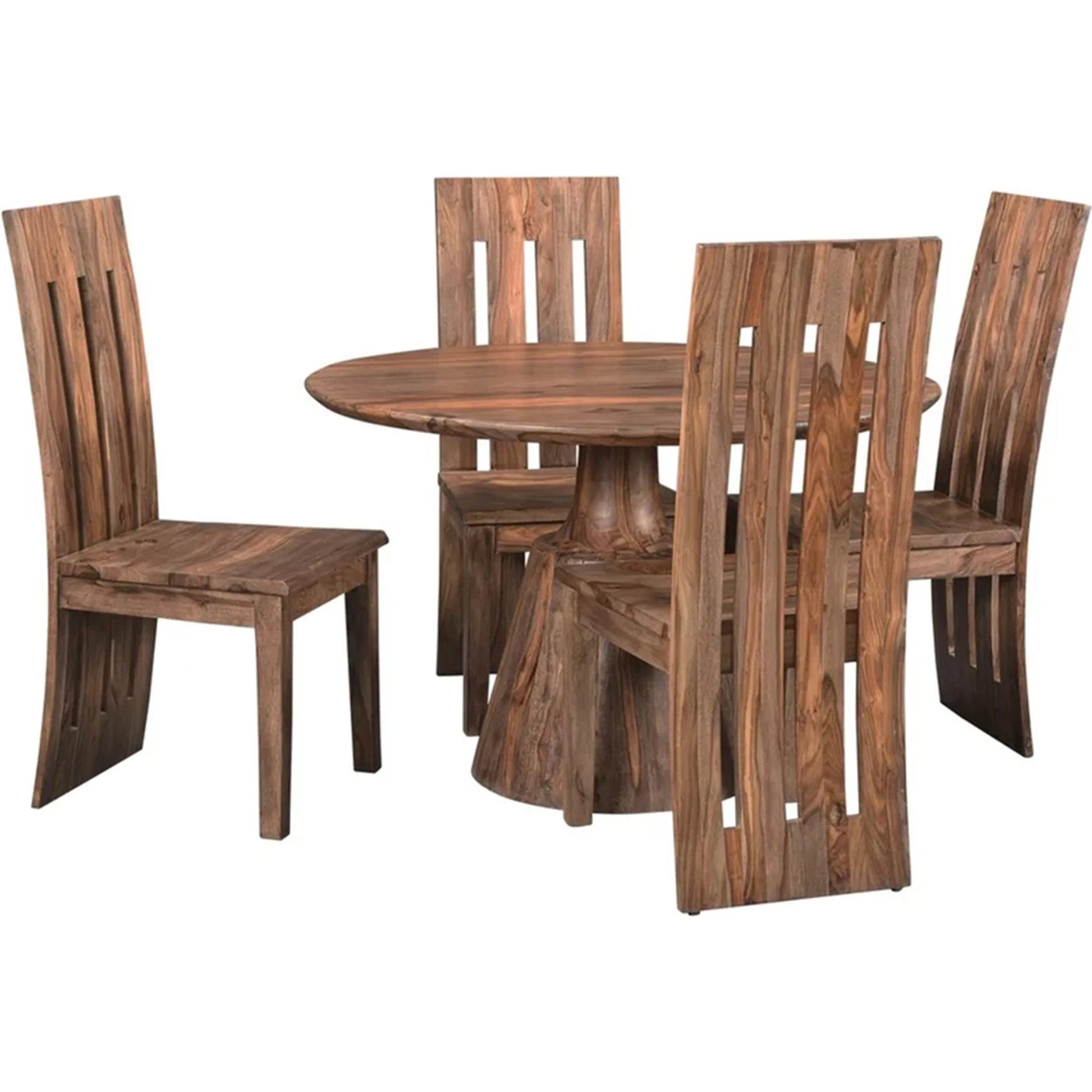 Acres 46" Sheesham Wood Round Dining by World Interiors in brownstone. Made from sheesham wood, iron in a transitional style.