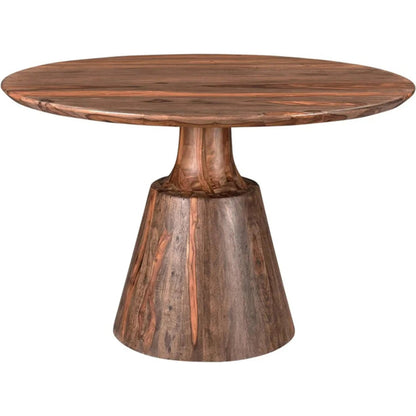 Acres 46" Sheesham Wood Round Dining by World Interiors in brownstone. Made from sheesham wood, iron in a transitional style.