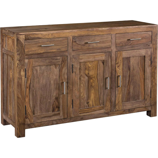 Acres Sideboard by World Interiors in brownstone. Made from sheesham wood, iron in a unique style.