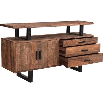 Acres 63" Sideboard by World Interiors in brownstone. Made from sheesham wood, iron in a transitional style.