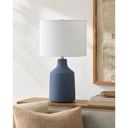 Foreman Accent Table Lamp by Livabliss. Made from cement, linen in a modern style.