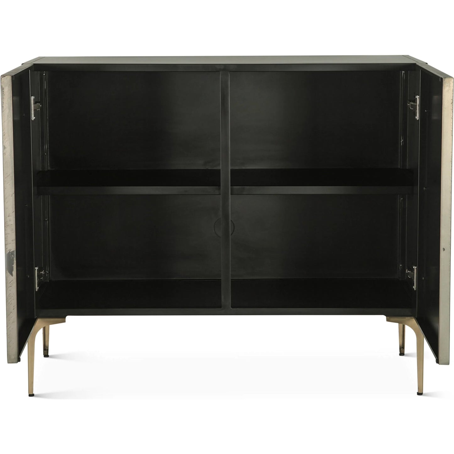 003 SI-2242999 | Additional Silo | Odessa Two Door Buffet by World Interiors in brass patina. Made from iron in a modern style.
