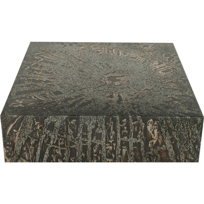 Odessa 35" Coffee Table by World Interiors in brass and patina. Made from iron in a modern style.