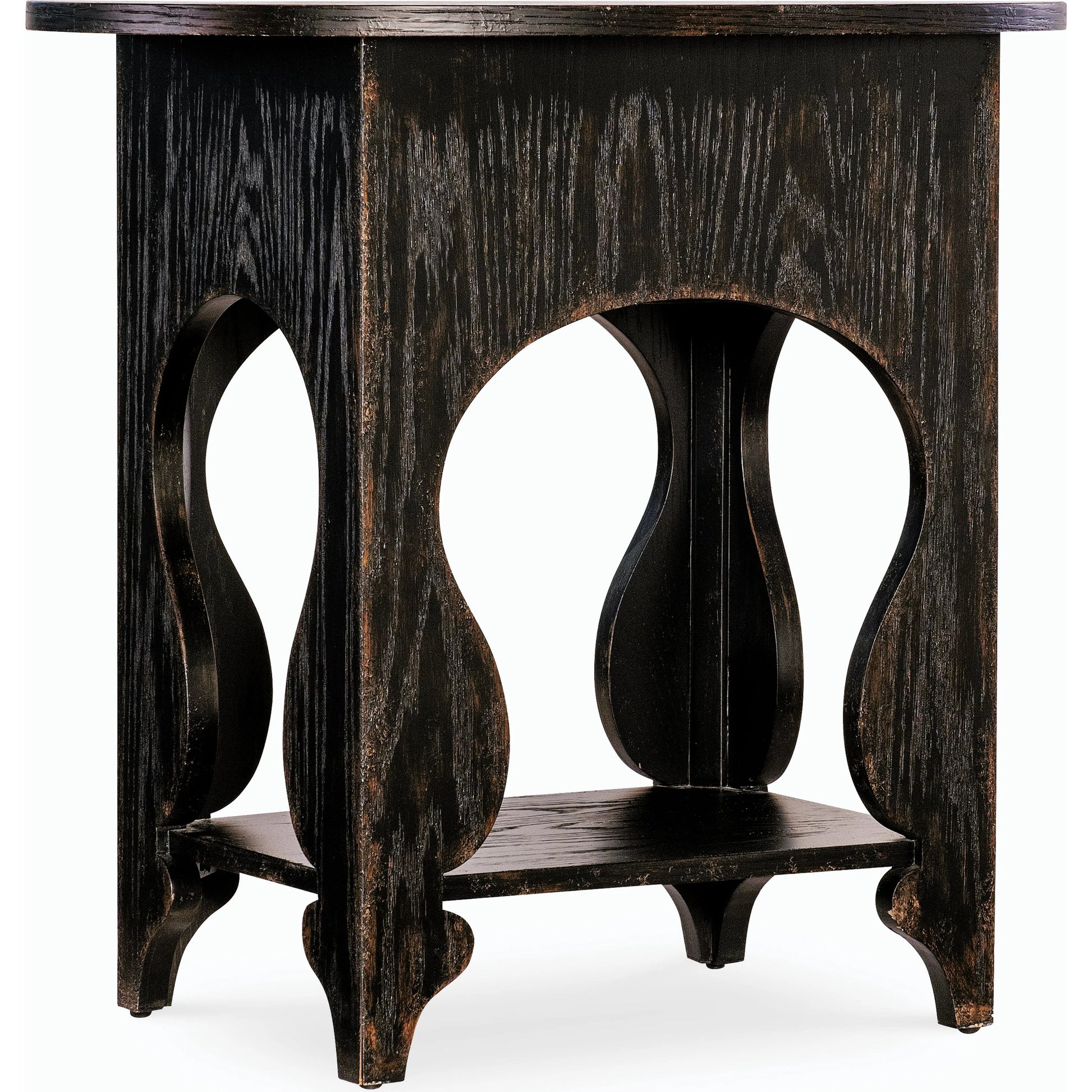 Americana One-Drawer Oval Nightstand by Hooker Furniture. Made from oak veneers in a modern style.