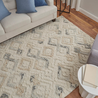 Anica Transitional Moroccan Rug - 8004F by Feizy in ivory, gray, black. Made from wool in a unique style.