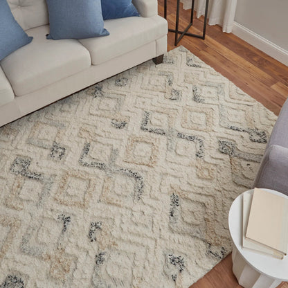 Anica Transitional Moroccan Rug - 8004F by Feizy in ivory, gray, black. Made from wool in a unique style.