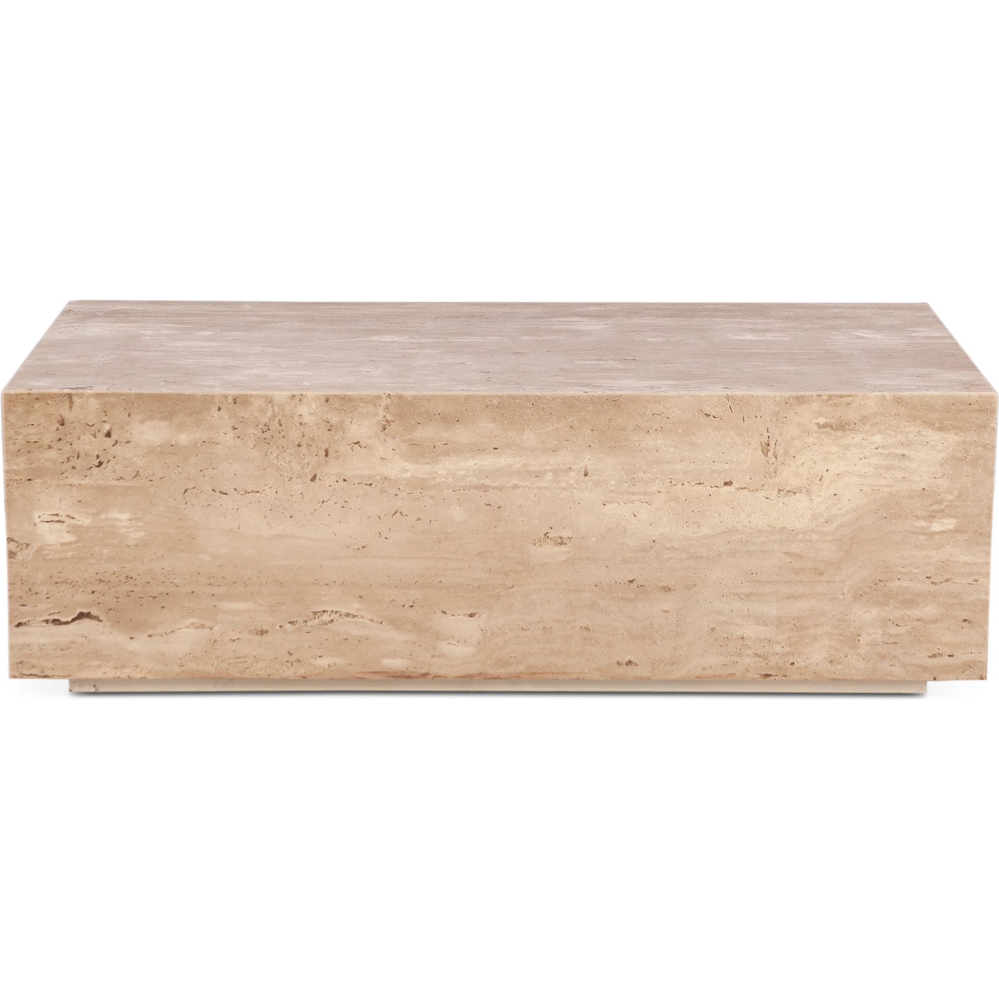 002 SI-2242859 | Additional Silo | Giza 50" Drum Coffee Table by World Interiors in tan and travertine. Made from reclaimed iron travertine stone in a unique style.