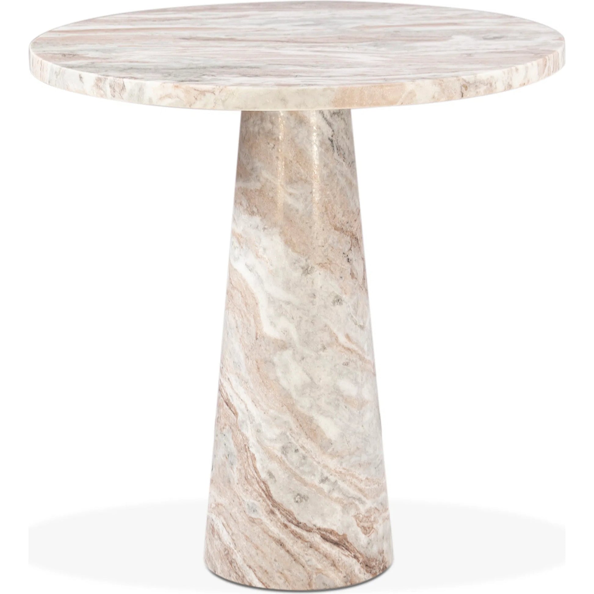 Giza 30" Round Dining Table by World Interiors in brown and toronto marble. Made from marble in a unique style.