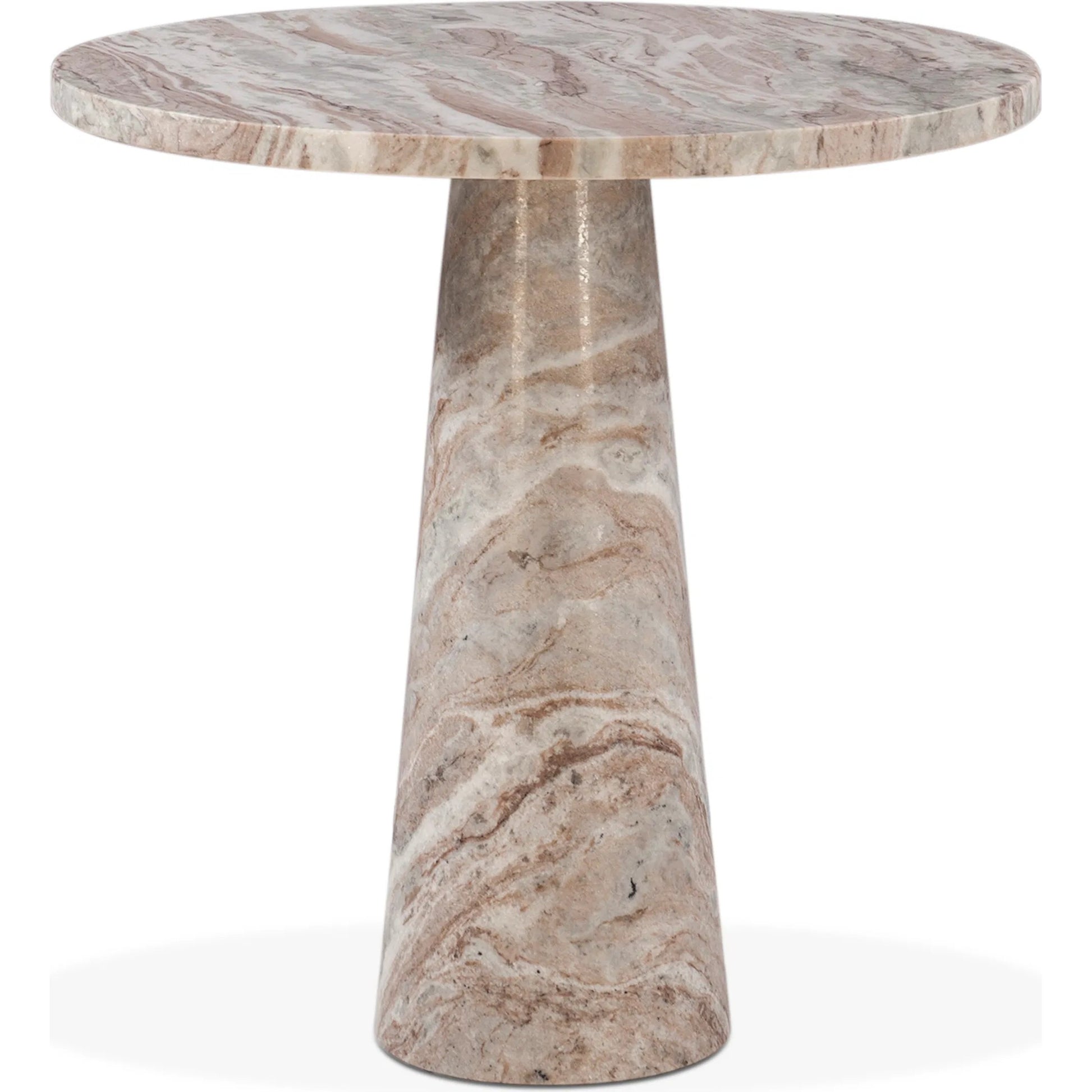 Giza 30" Round Dining Table by World Interiors in brown and toronto marble. Made from marble in a unique style.