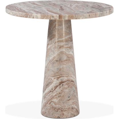 Giza 30" Round Dining Table by World Interiors in brown and toronto marble. Made from marble in a unique style.