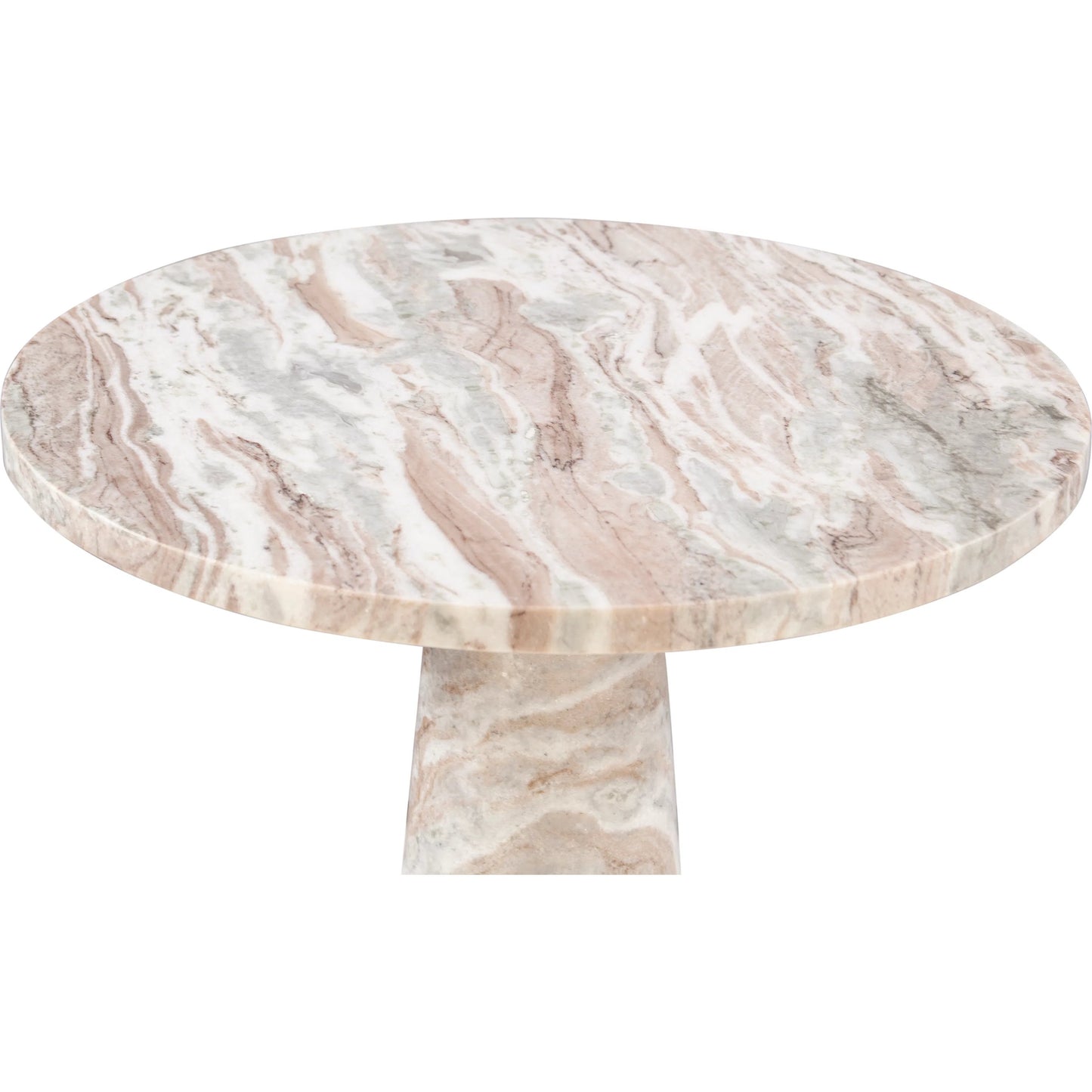 004 SI-2242860 | Closeup | Giza 30" Round Dining Table by World Interiors in brown and toronto marble. Made from marble in a unique style.