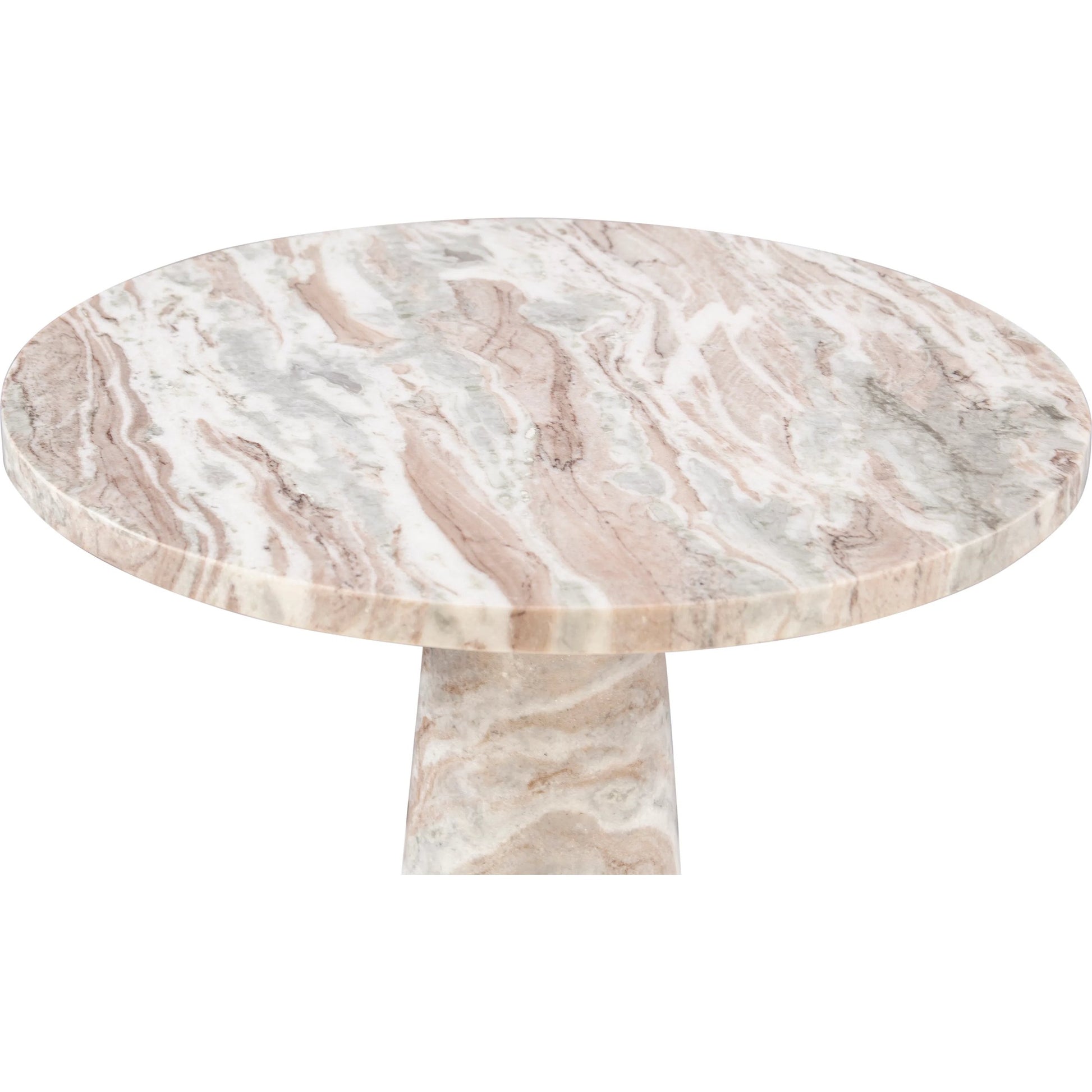 Giza 30" Round Dining Table by World Interiors in brown and toronto marble. Made from marble in a unique style.