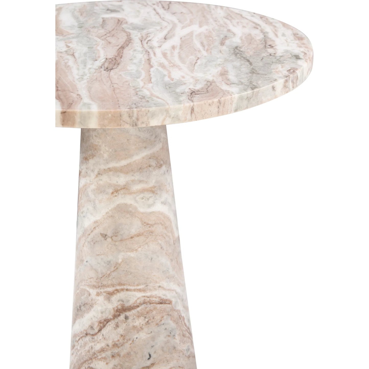 003 SI-2242860 | Closeup | Giza 30" Round Dining Table by World Interiors in brown and toronto marble. Made from marble in a unique style.