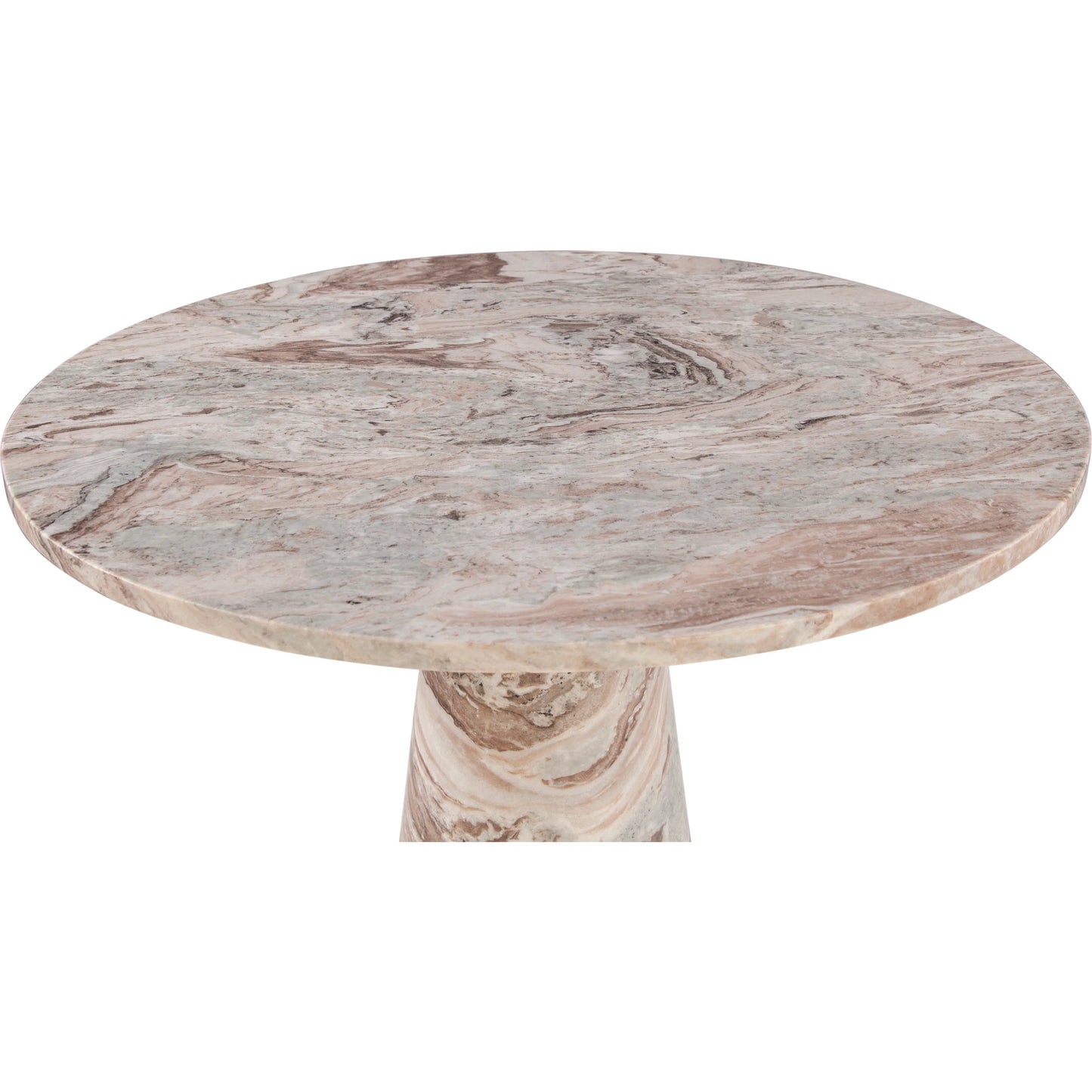 004 SI-2242861 | Closeup | Giza 48" Round Dining Table by World Interiors in brown and toronto marble. Made from marble in a unique style.