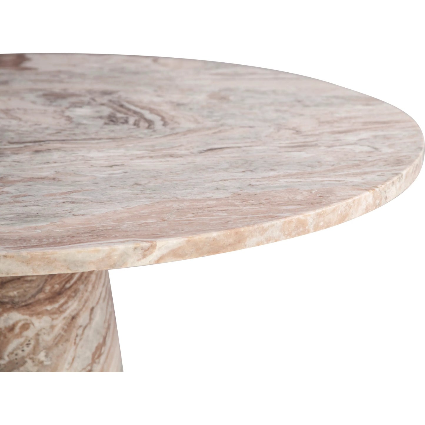 003 SI-2242861 | Closeup | Giza 48" Round Dining Table by World Interiors in brown and toronto marble. Made from marble in a unique style.