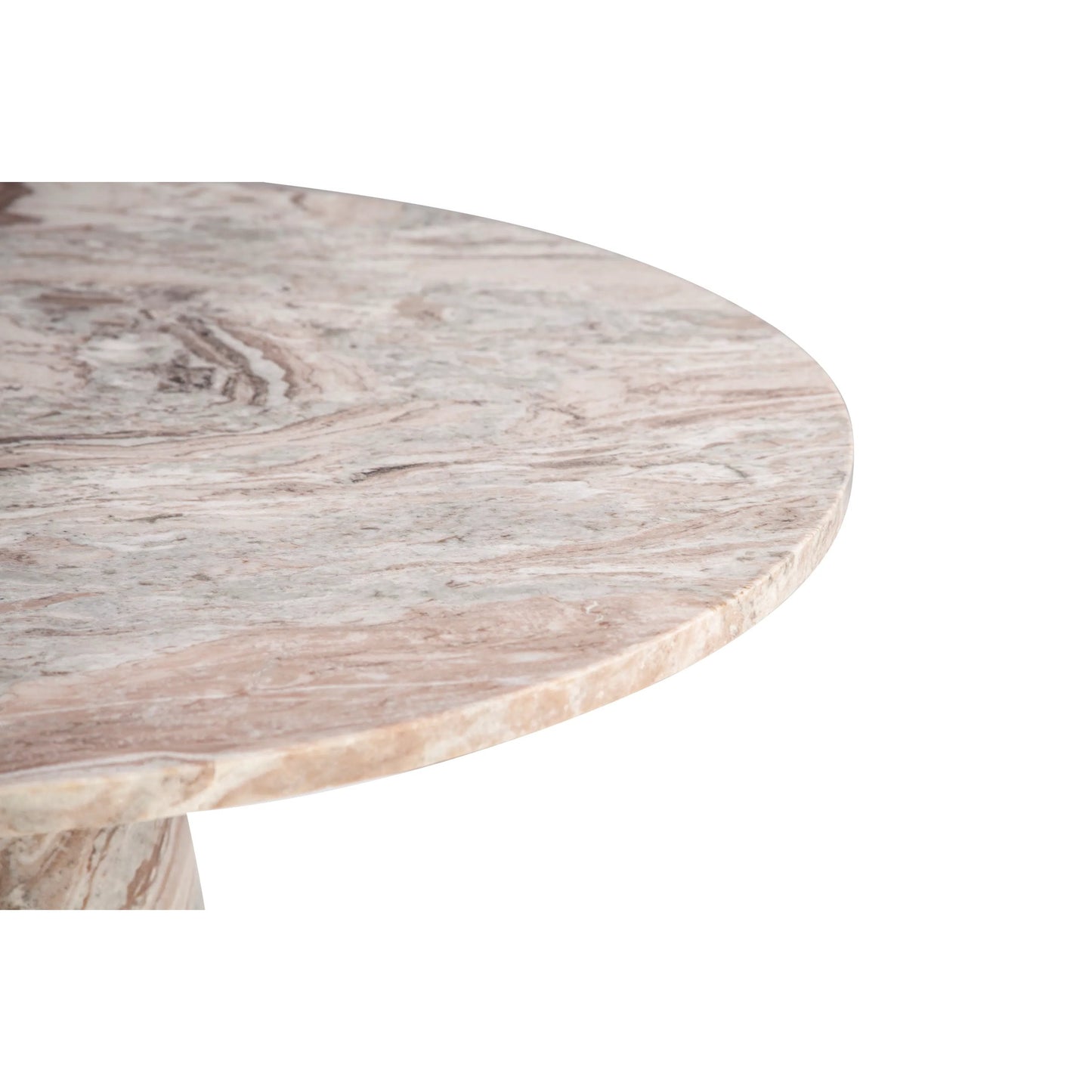 005 SI-2242861 | Closeup | Giza 48" Round Dining Table by World Interiors in brown and toronto marble. Made from marble in a unique style.