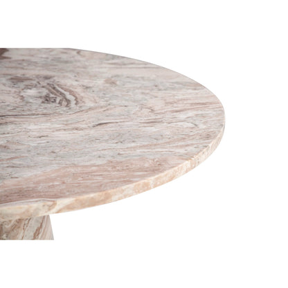Giza 48" Round Dining Table by World Interiors in brown and toronto marble. Made from marble in a unique style.