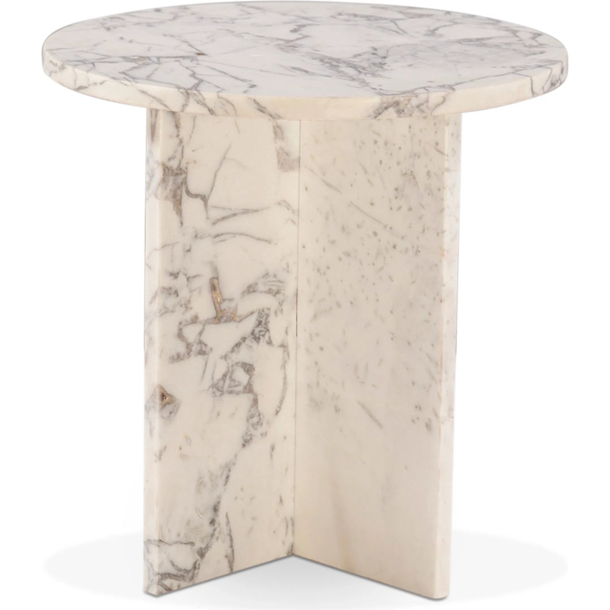 Giza 20" Side Table by World Interiors in white and alabaster marble. Made from alabaster marble in a unique style.