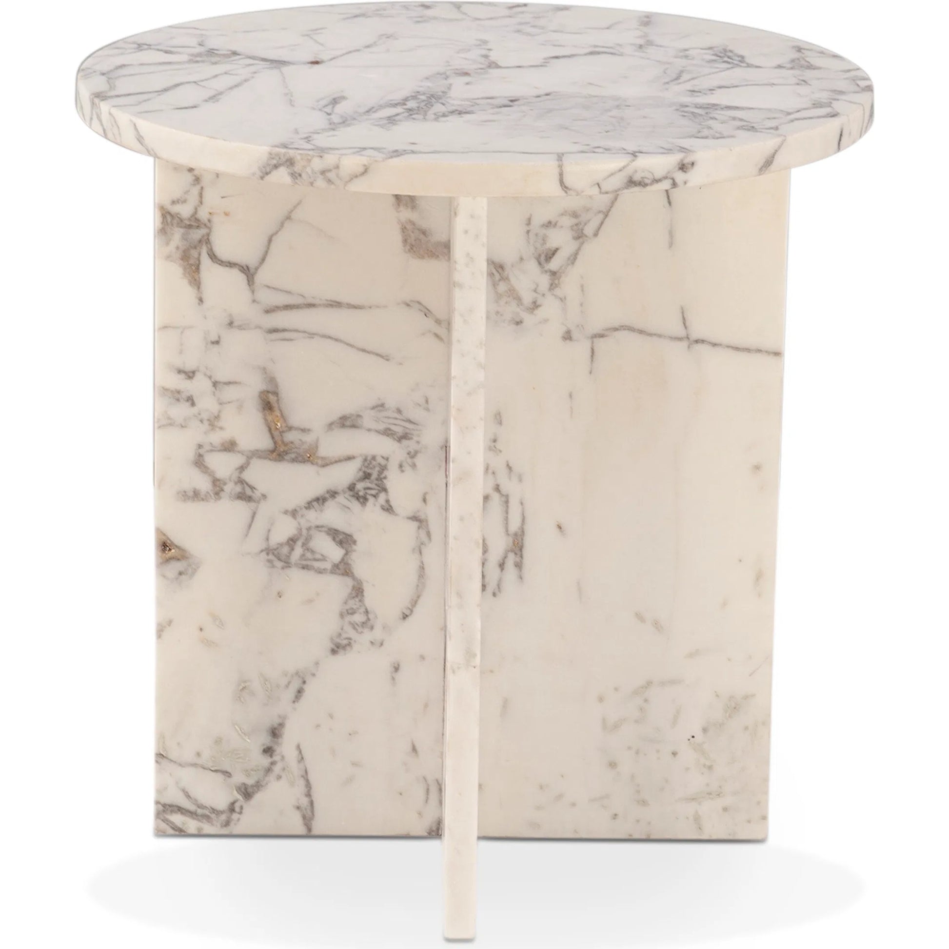 Giza 20" Side Table by World Interiors in white and alabaster marble. Made from alabaster marble in a unique style.