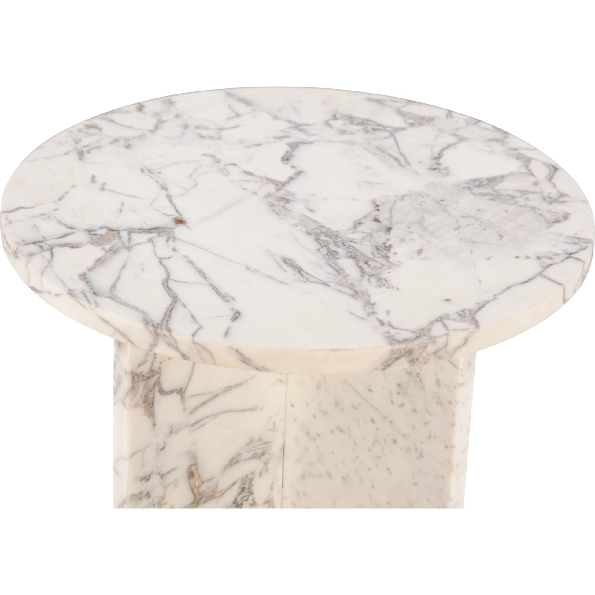 Giza 20" Side Table by World Interiors in white and alabaster marble. Made from alabaster marble in a unique style.